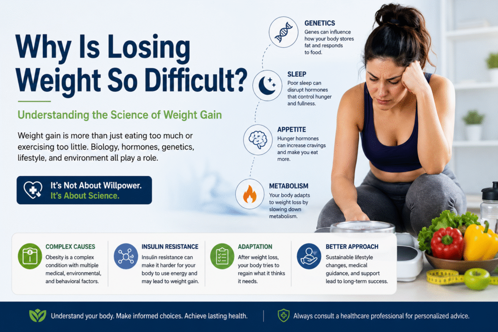 Why is Losing Weight so difficult. Science of Weight Gain.